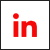 A red linkedin logo on a green background