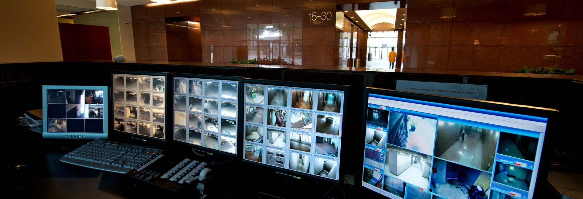 A large monitor with multiple images on it.